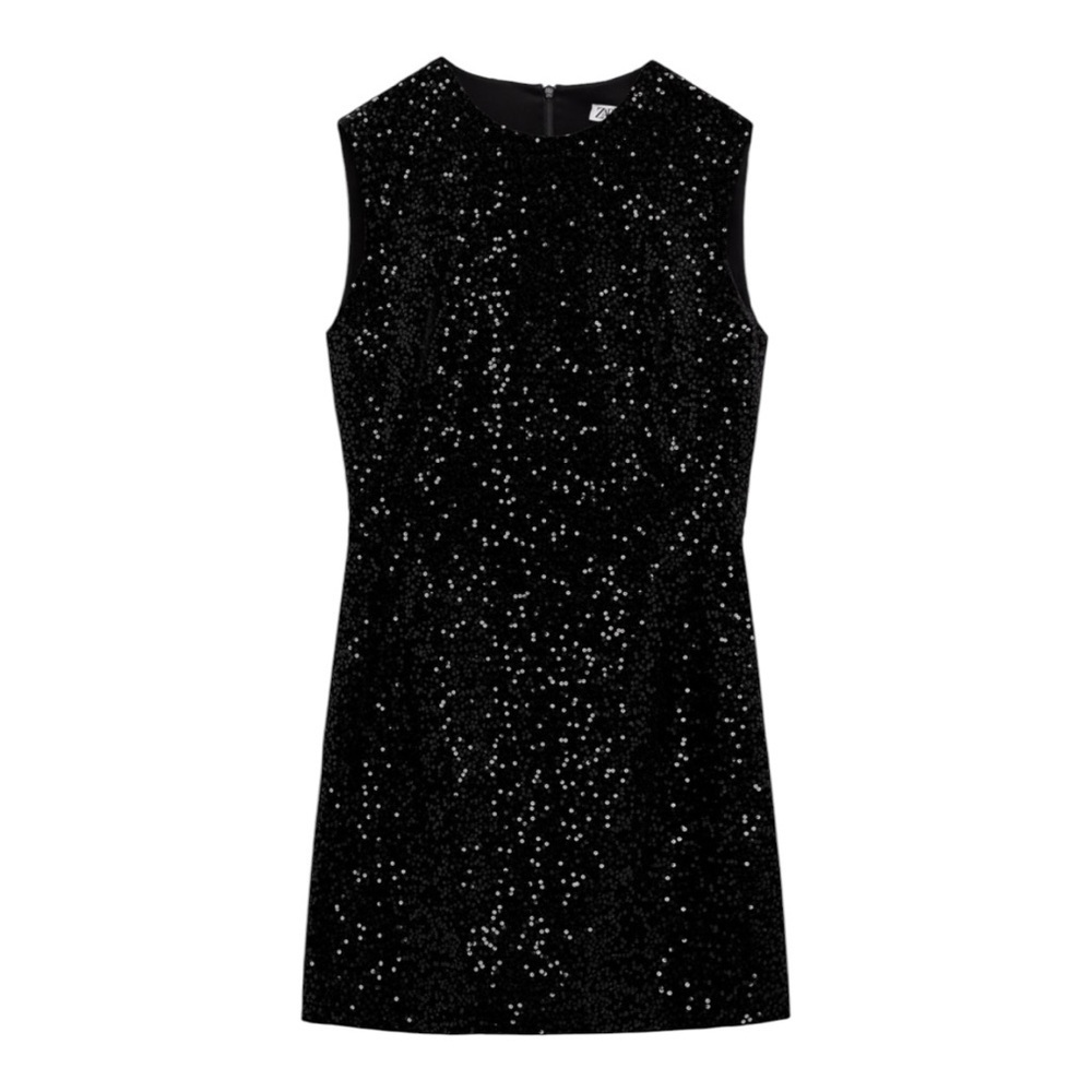 Zara Black Sequin Mini Dress Size M – Party, Holiday, Night Out